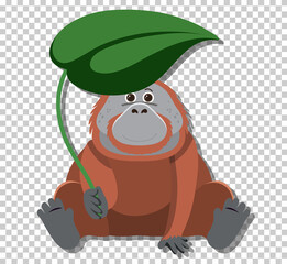 Cute orangutan in flat cartoon style © blueringmedia