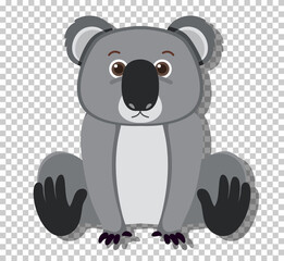 Cute koala in flat cartoon style