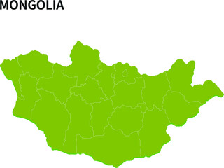 モンゴル/MONGOLIAの地域区分イラスト
