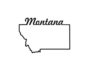 US state map. Montana outline symbol. Vector illustration - obrazy, fototapety, plakaty