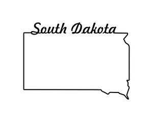 US state map. South Dakota outline symbol. Vector illustration