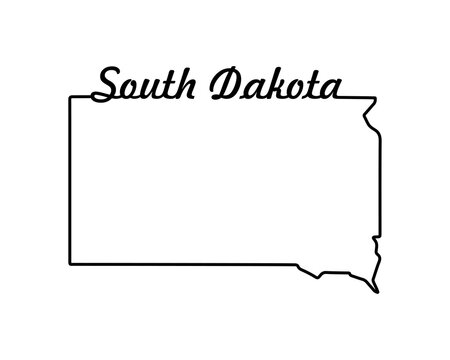 US state map. South Dakota outline symbol. Vector illustration