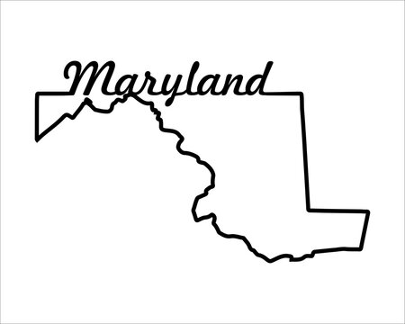 US state map. Maryland outline symbol. Vector illustration