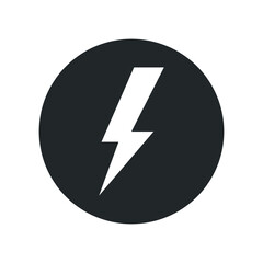 Lighting Flash Icon. Flat Style on Dark Background.