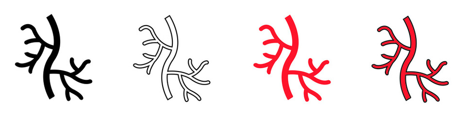 Human artery vector icon. anatomy illustration sign.