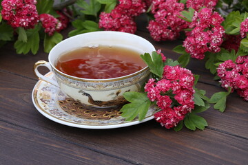 cup of tea with flowers