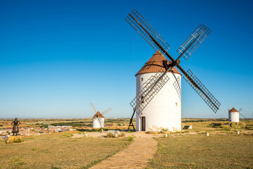 Fototapeta na wymiar Windmills in area of Mota del Cuervo - Spain