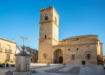 Fototapeta na wymiar View at the Church of San Antonio at the place in El Toboso, Spain