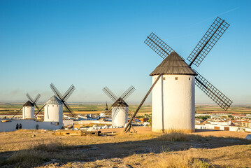 View at the Windmills in area of Campo de Criptana, Spain