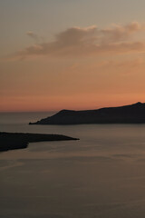Amazing golden sunset at Santorini in Greece
