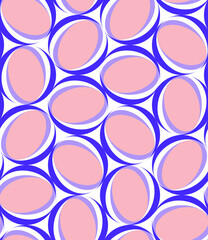 Abstract Retro Ellipse Circles Seamless Multicolor Pattern Minimal Geometric Design Trendy Fashion Colors Perfect for Allover Fabric Print