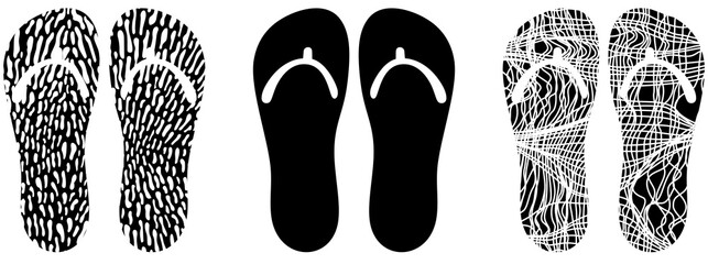 Set of three summer flip flops