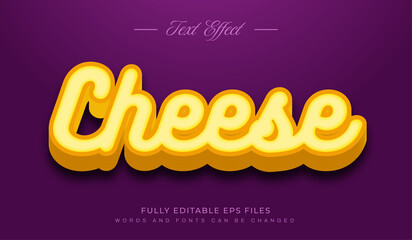 Editable text effect cheese style