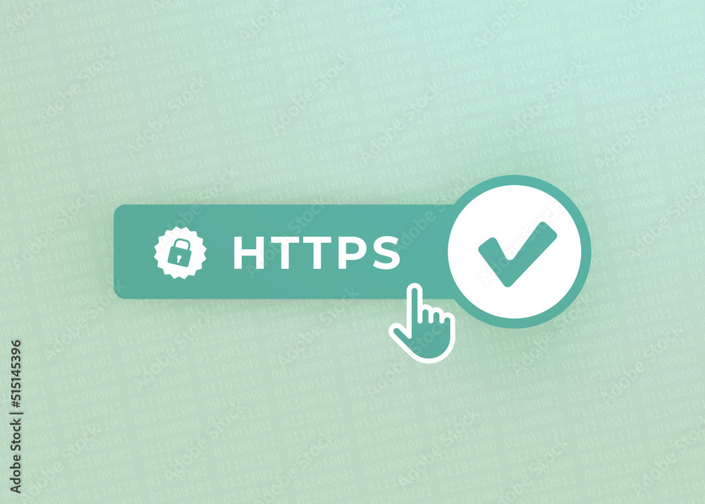 Poster https vector concept illustration. hypertext transfer protocol secure. advantage tls transport layer