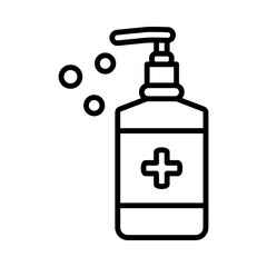 Black line icon for Hand sanitizer