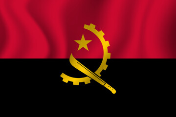 Flag of Angola. Angolan national symbol in official colors. Template icon. Abstract vector background