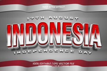 Naklejka premium Editable Text Effect - Indonesia Independence Day 3D Style