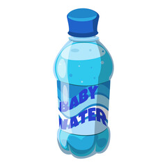 Bottle of fresh water soda Vector flat illustration