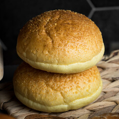 Three cake shop brioche burger buns