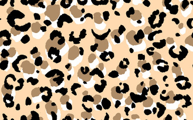 Abstract modern leopard seamless pattern. Animals trendy background. Color decorative vector stock illustration for print, card, postcard, fabric, textile. Modern ornament of stylized skin