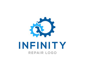 Infinity Repair Logo, Repair Logo Design Template.