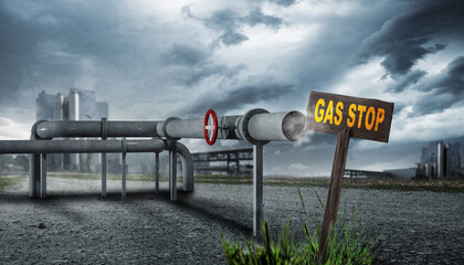 Gas Pipeline - Förderung - Gas Stop