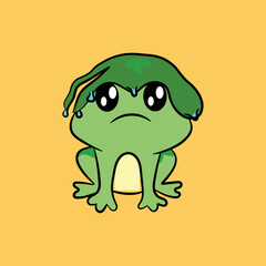 cute frog hand draw illustration 