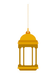 Golden Ramadan Kareem lamb lantern. isolated on white background illustration vector 