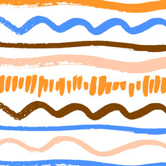 Abstract paint pattern with artistic ink lines. Vector background with brushes strokes