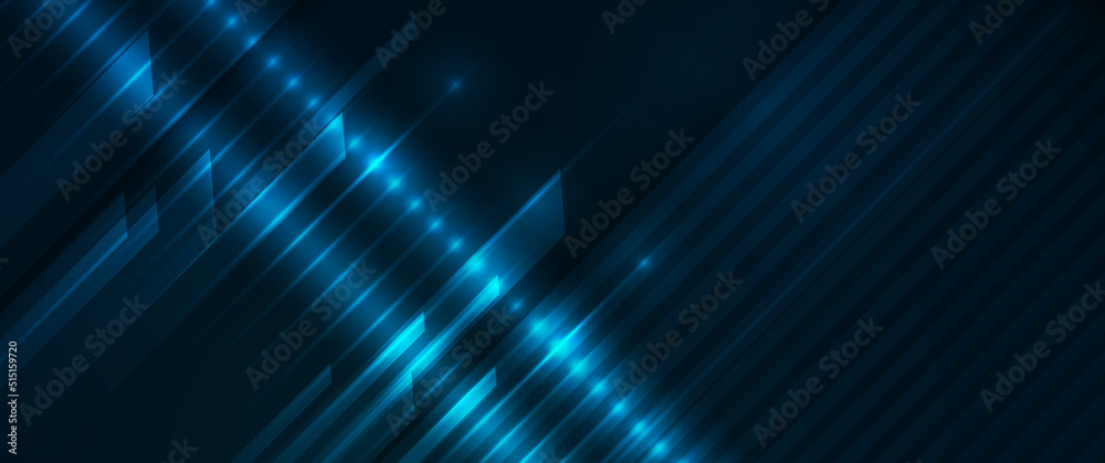 Wall mural vector abstract lines pattern design and light effect. high speed movement and motion blur over dark