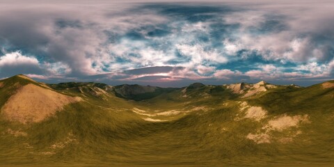 Panorama of sandy desert. Environment map, HDRI, equidistant projection, Spherical panorama, panorama 360, 3d rendering