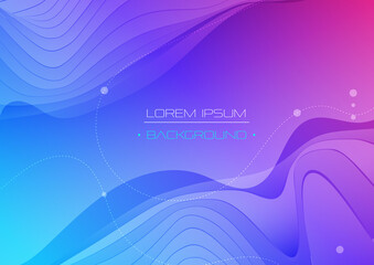 Vector abstract element of geometric shape, wave line pattern, dynamic fluid or liquid shape on gradient color background. Illustration modern graphic design. Layout for poster, banner, wallpaper