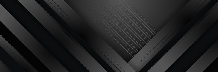 Abstract black banner. Designed for background, wallpaper, poster, brochure, card, web, presentation, social media, ads. Vector illustration design template.