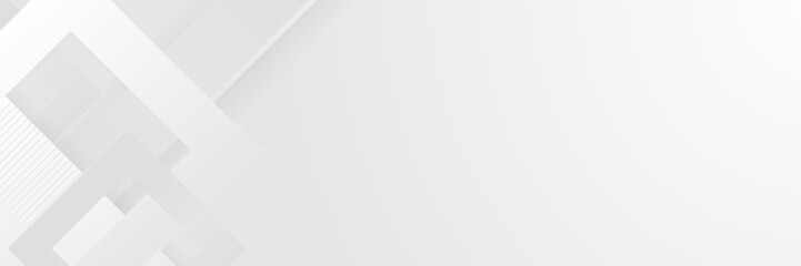 Fototapeta premium Abstract white banner. Designed for background, wallpaper, poster, brochure, card, web, presentation, social media, ads. Vector illustration design template.