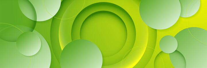 Abstract green and yellow banner. Designed for background, wallpaper, poster, brochure, card, web, presentation, social media, ads. Vector illustration design template.