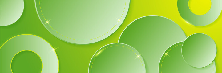 Abstract green and yellow banner. Designed for background, wallpaper, poster, brochure, card, web, presentation, social media, ads. Vector illustration design template.