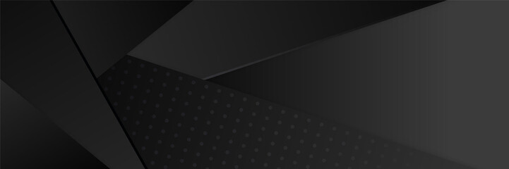 Fototapeta premium Abstract black banner. Designed for background, wallpaper, poster, brochure, card, web, presentation, social media, ads. Vector illustration design template.