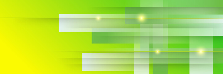Obraz premium Abstract green and yellow banner. Designed for background, wallpaper, poster, brochure, card, web, presentation, social media, ads. Vector illustration design template.