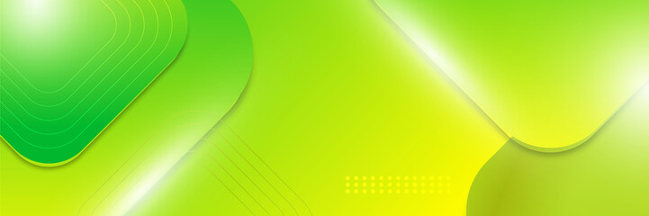 Abstract green and yellow banner. Designed for background, wallpaper, poster, brochure, card, web, presentation, social media, ads. Vector illustration design template.