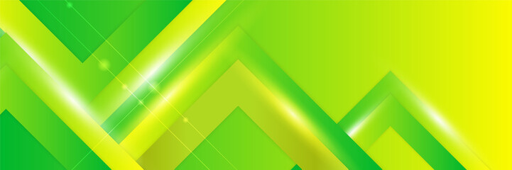 Fototapeta na wymiar Abstract green and yellow banner. Designed for background, wallpaper, poster, brochure, card, web, presentation, social media, ads. Vector illustration design template.