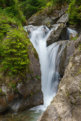 Naklejka na ściany i meble Long exposure of Talbach Waterfall in Austria 