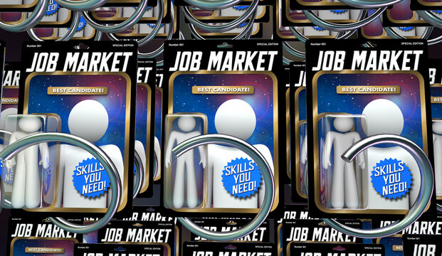 Job Market People Action Figures Hire New Workers Recruit People 3d Illustration