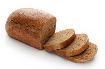 Fresh delicious rye bread, isolated on white background