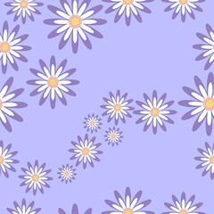 Seamless background Lilac flowers outlined in pencil