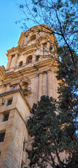 Architecture view of the beautiful cathedral in Malaga, Andalusia, Spain