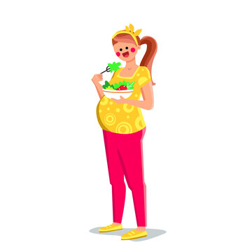 maternal meal vector. pregnant woman, pregnancy food, mother kitchen maternal meal character. people flat cartoon illustration
