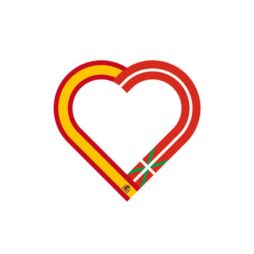recommend clip art: unity concept. heart ribbon icon of spain and basque flags. vector illustration isolated on white background