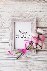 floral frame, birthday greeting card