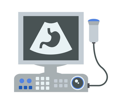 Ultrasound machine Medical Equipment. Vector illustration
