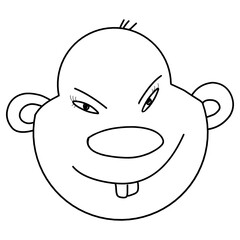 Hand-drawn face line art 
